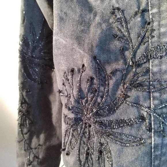 Coldwater Creek Denim Embroidered Jean Jacket - Picture 8 of 13